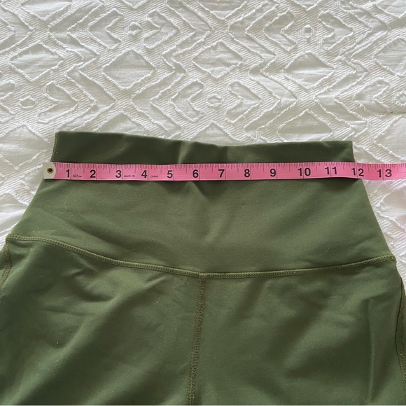 The Barre Code 7/8 Leggings High Panel Mesh Army Green medium - Picture 6 of 8